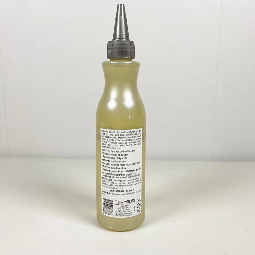Giovanni 100% Pure Castor Oil for Skin Hair Scalp 8.5oz Hexane Free